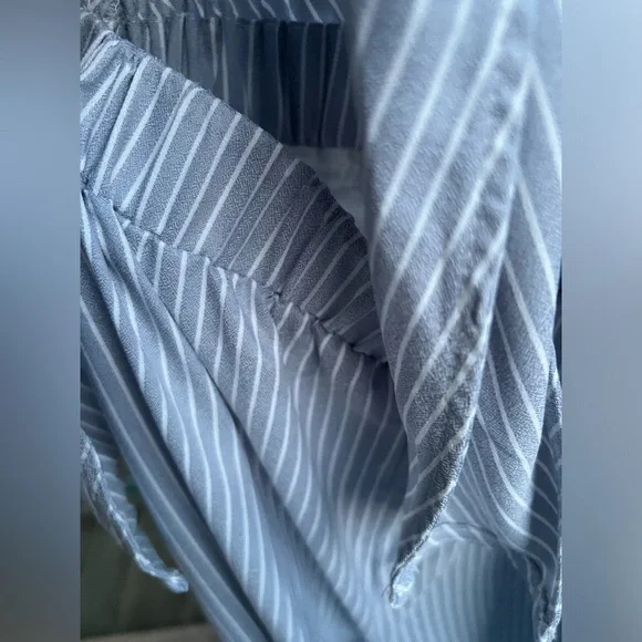 🆕BuddyLove Ilene Striped Cropped Jumpsuit XS Blue White Summer Boho Resort Wear - Picture 9 of 16